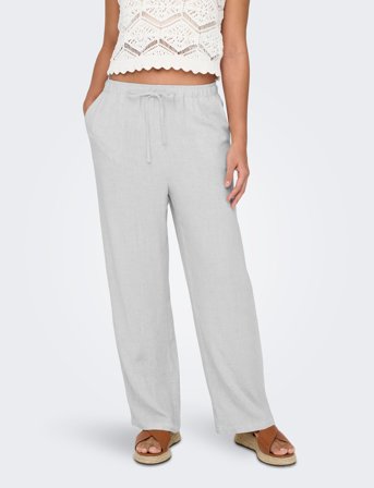 ONLY Onlsiesta Mw Pull-Up Linen Bl Pnt Noos - White - XS x 32