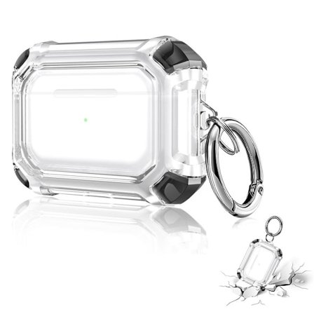 AirPods Pro färgkantstil genomskinligt TPU-fodral - Svart