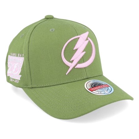 Mitchell & Ness - NHL Groen adjustable Cap - Hatstore Exclusive x Tampa Bay Lightning Olive/Pink Olive/Pink Adjustable @ Hatstore