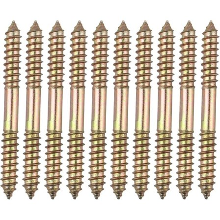 10 stk. Møbelskruer - M8 X 80 mm Dobbel Endet - Tre til Tre