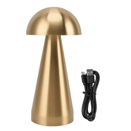 Sienimuotoinen pöytävalaisin 3 värilämpötilaa LED himmennettävä johdoton USB-ladattava moderni yöpöytävalaisin makuuhuoneeseen olohuoneeseen