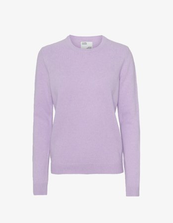 Women Classic Merino Wool Crew - Soft Lavender M