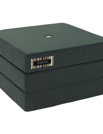 Kk 3 Fold Single - Deep Green W. Light Green Home Kids Decor Furniture Pouffes Grønn By KlipKlap