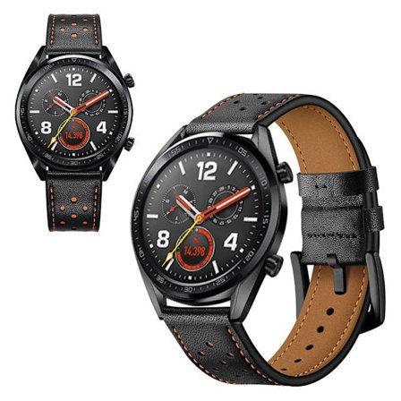 Huawei Watch GT äkta läder klockarmband - svart