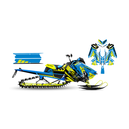 Dekalkit SweTown Neo Race Blå-Lime - Polaris Axys 850 Pro RMK 163 2020-2021