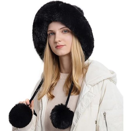 Vinter Peruviansk Hue Hat med Pels Pompom Varm Strikket Hat