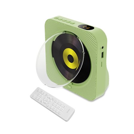 Kannettava CD-soitin Bluetooth 5.0:lla, Hifi-kaiuttimet, Aux/USB-tuki Vihreä