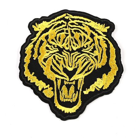 Broderad lapp i form av en gyllene tiger, att sy eller att st