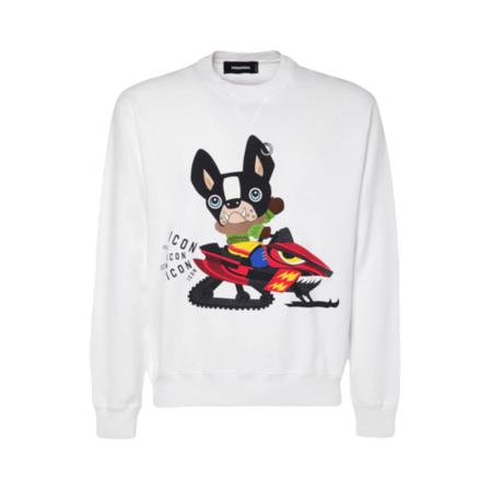 Dsquared2, Sweatshirts Hoodies Biały, Mężczyzna, Rozmiar: S
