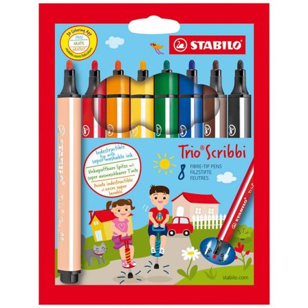 STABILO Fiberpenna Trio Scribbi-penna 8/fp - Lyreco - Skola och förskola - Pennor och tillbehör - Fiberpennor - Standard