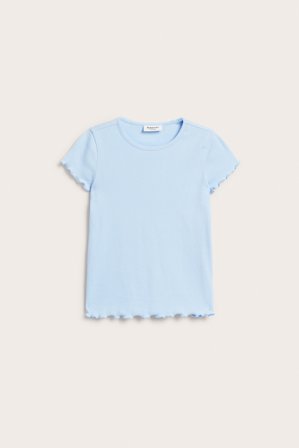 Kappahl | Kortermet ribbestrikket topp | Lyseblå