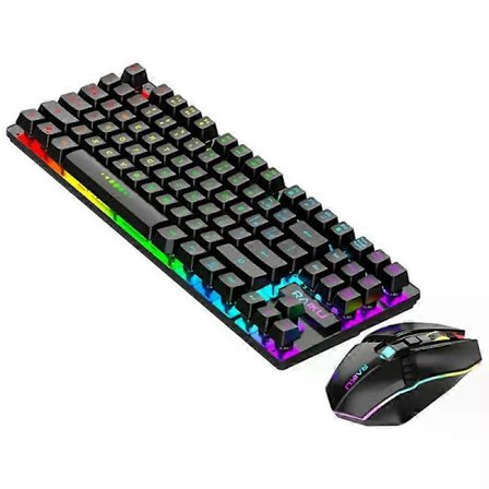 2.4G Trådløst Gaming Tastatur Og Mus Sett RGB Gaming Tastatur Bakgrunnsbelysning Gamer Kit 87 Tasters Lade Tastatur For Datamaskin PC