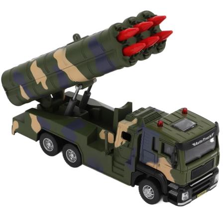 1/50 Militært missilbilmodell Legering Trekk Tilbake Rakettbil Leke med Lyd og Lys for Barn