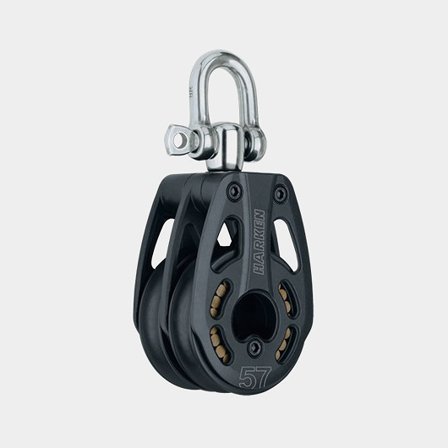 Harken 57mm Aluminum Double Block - Swivel (3217)