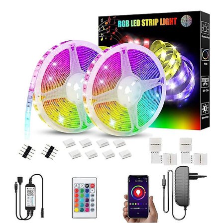10m LED-lysstribe med Bluetooth-appkontrol RGB SMD5050