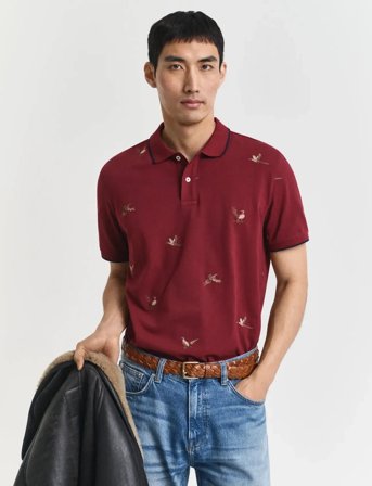 GANT Embroidered Ss Polo - Red - XL