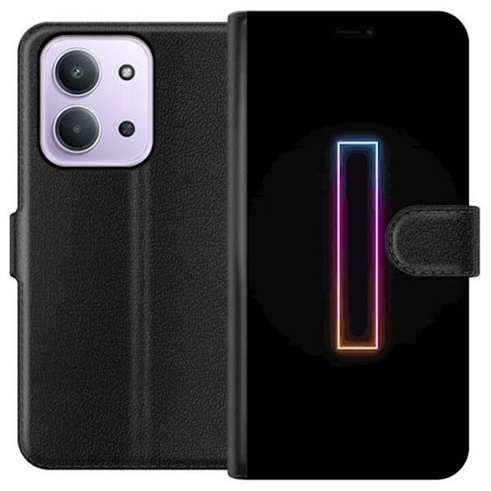 Kompatibelt Lommeboketui til Xiaomi Xiaomi Redmi 15C Minimalistisk neonbokstav I i regnbuefarger mot mørk bakgrunn