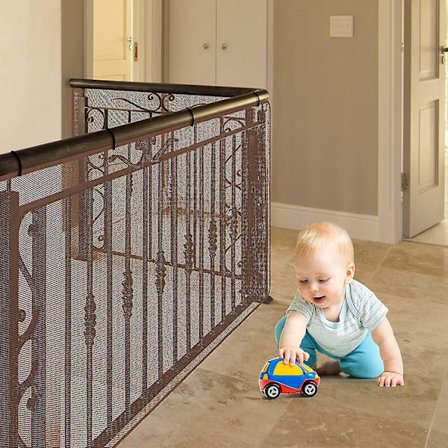 Barnesikringsnett 30074cm Maske Trapp Sikkerhetsnett Med Nylonrep Og Spennspenner (brun) (FMY)