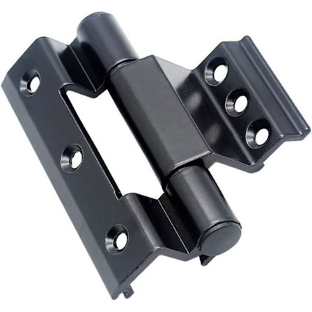4 stk. Hengsler for aluminiumsdører og vinduer med brutt kuldebro, vindusskjerm, hengsel for aluminiumslegeringsdør og vindu, skjermhengsle, svart 