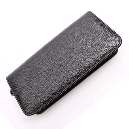 Sakseetui i lær, profesjonelt læretui for frisørsakser for oppbevaring av kamfrisørverktøy (svart)