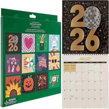 2026 Vægkalender Diamantmaleri Sæt - DIY Diamantkunst Kalender 2026, 12-Måneders Vendbar Vægkalender med To Do Liste, Diamantmaleri Kalendere 2026