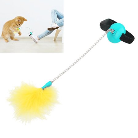 Kissan kaulassa oleva höyhenlelu, interaktiivinen lelu kissan kaulassa
