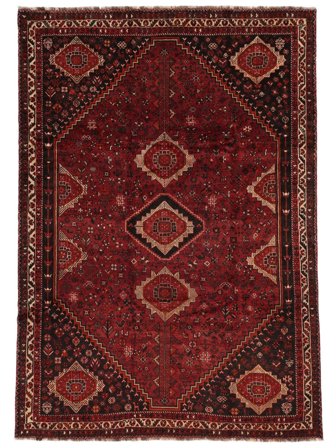 Orientalisk Shiraz Matta 228X326 Svart/Mörkröd Ull, Persien