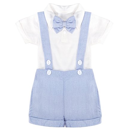 Baby Boy Formal Suit Gentleman Bow Tie Jumpsuit Shorts Wedding Tuxedo Costu