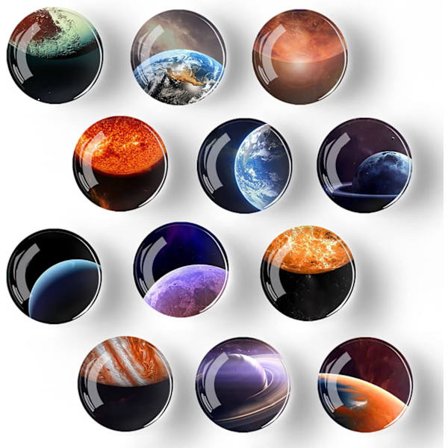 Kylsskåpsmagneter Planeter 12-pack WFNT