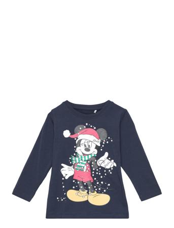 Nmmoisin Mickey Ls Top Box Wdi Langærmet T-shirt Navy Name It