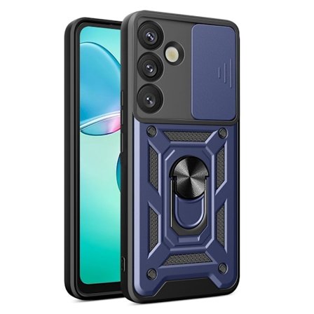 Samsung Galaxy S25 Plus Skal med kameraskydd och stativ - Blå