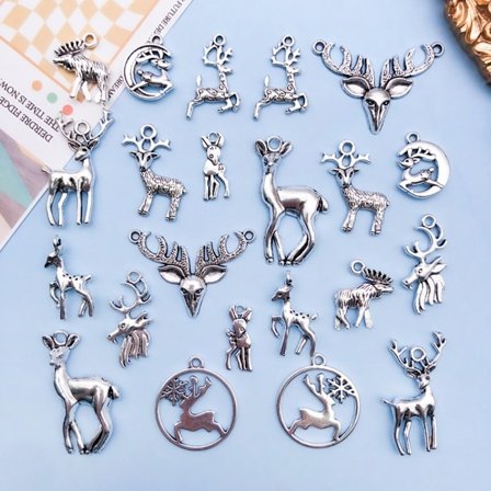 66 stk Elg Charms Anheng Retro Christmas Dyr Charms Bulk