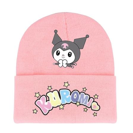 Anime Kuromi printed manschettstickad mössa Kawaii söt tecknad vinter varm cap flickor presenter style 3