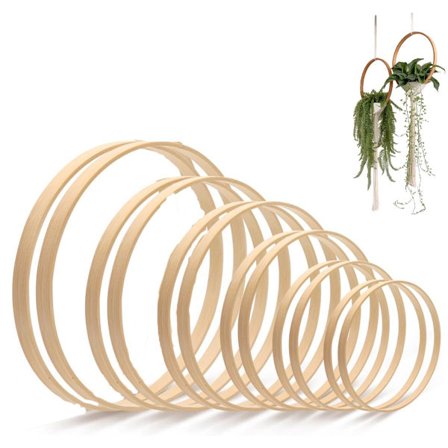 12 kappaletta seppeleenrenkaita, puisia seppeleenrenkaita, tee-se-itse-unensiepparin puisia renkaita, unensiepparin puisia renkaita, 6 kokoa 