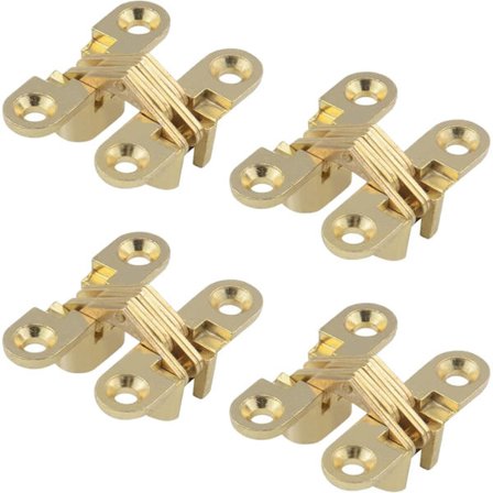 Skjulte hængsler, krydshængsler, usynlige hængsler, 180 graders folde dør usynlige krydshængsler til møbler, trædør, skab, 4-pak{REN}