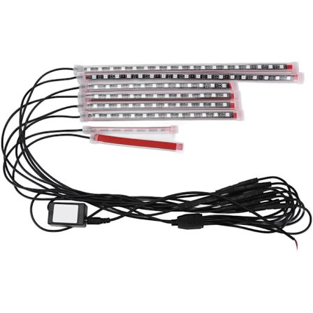 Motorcykel RGB omgivande ljus APP Bluetooth fjärrkontroll 12V 8 LED-remsa modifiering