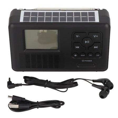 Kortbølgeradio AM FM Dual Band Solcelledrevet Håndsving Opladelig Bluetooth Nødbelysning Bærbar Mini Radio TRA550