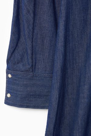 COS Women's Rounded Denim Shirt Dress in Blue
