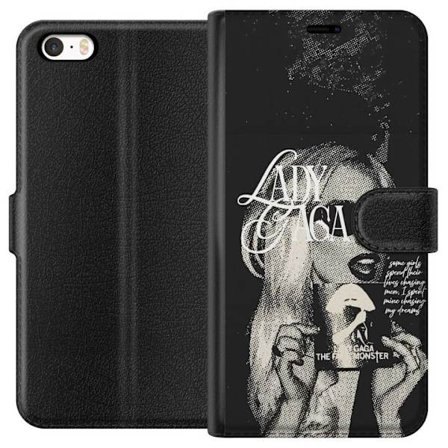 Kompatibelt Lommeboketui til Apple iPhone 5s Lady Gaga svart-hvit retroplakat med solbriller og popkonst-estetikk