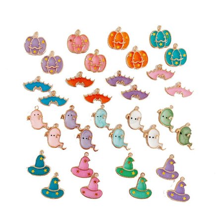 34 stk. Halloween Vedhæng DIY Charms Smykkefremstilling