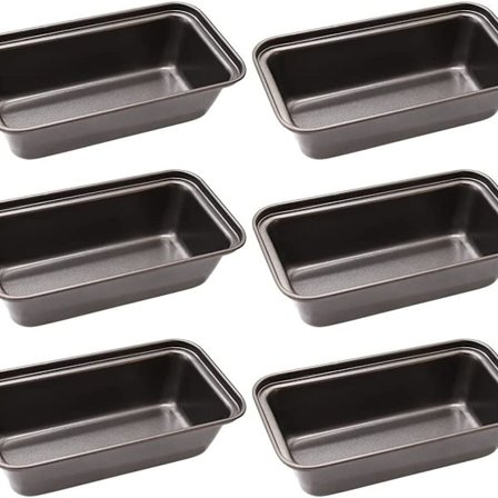 Brødform, 6 mini non-stick brødformer og brødform, karbonstål brødform for