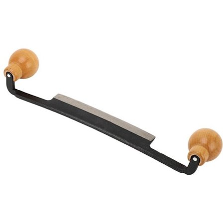 Lige Trækkniv, Dobbelt Håndtag Barberkniv med Skridsikkert Træhåndtag og Wolframstålblad, 155 mm Knivblade