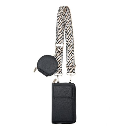 Kvinders skuldertaske Crossbody mobiltelefonpung Black