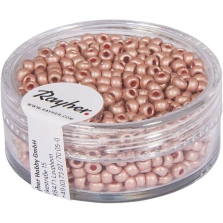 Perler af perlemor - Rayher - 14307254 - Metaliseret - 2,6 mm - 17 g - Blød rose