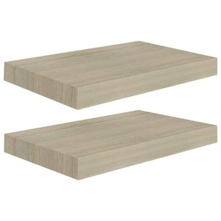 Vidaxl Svävande Vägghyllor 2 St Ek 40x23x3,8 Cm Mdf Brun