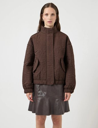 YAS Yasfipura Ls Quilted Jacket S. Noos - Brown - 36