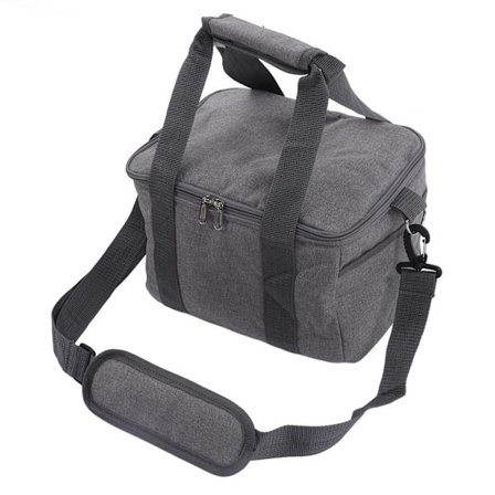 Køletasker Isoleret Grå Oxford Klud Indtrækkelige Remme Stor Kapacitet Vandtæt Køling Dobbelt Endet Lynlås Taske