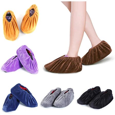 6 par skoskydd, tvättbara, återanvändbara, skoskydd i flanell