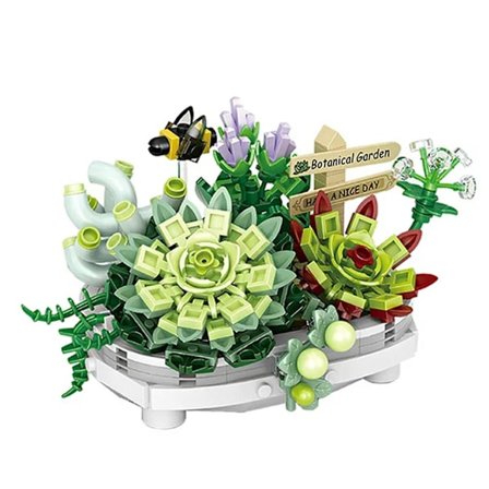 389 delar Barnleksak Blomma Montera Utbildande Byggstenar Set DIY Bonsai Modell