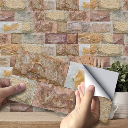 Selvklæbende Fliser Vægsticker Vandafvisende 3D Cement Fliser PVC Sticker